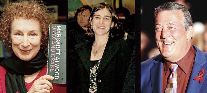 Margaret Atwood, Esther Freud and Stephen Fry. Pics/Getty Images