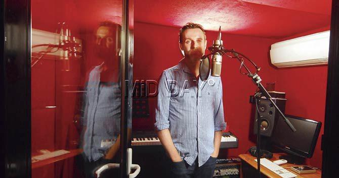 Music composer, Mikey McCleary at his studio on Saint Leo Road, Bandra