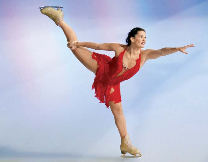 Nancy Kerrigan performs during an exhibition event at the Izod Center in New Iersey on December 11, 2013