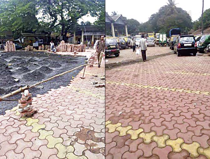 The paver blocks being put up at the RTO