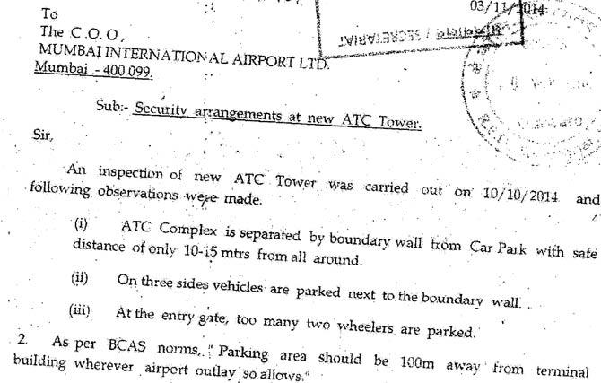 AAI’s letter to Mumbai airport authorities warning of potential security threats to the ATC