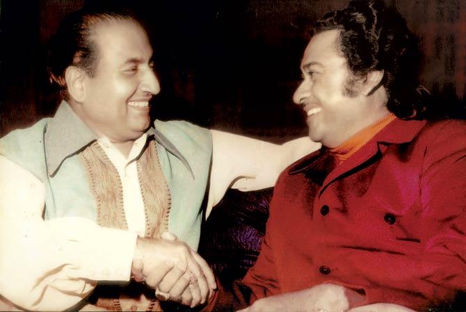 Mohammed Rafi with Kishore Kumar