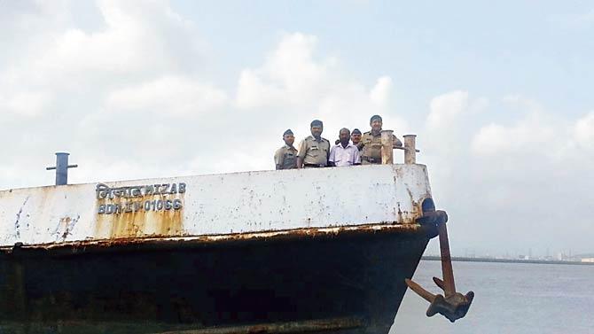 The barge captured by the Sewri police on July 2