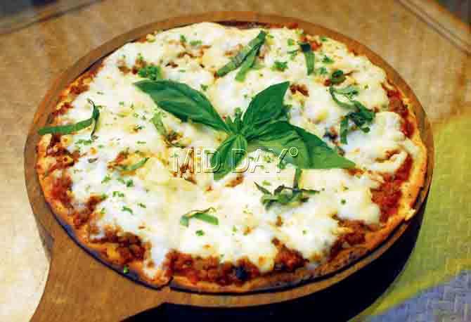 Turkish Lehmacun, a minced lamb pizza was wholesome and a value-for-money dish. Pics/SAMEER MARKANDE 