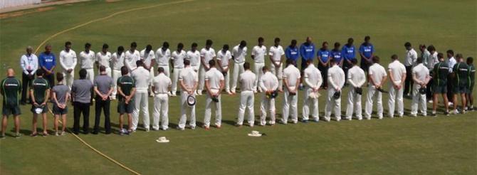 India A and Australia A players pay tribute