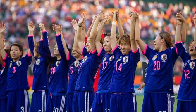 Japan after winning the semifinal