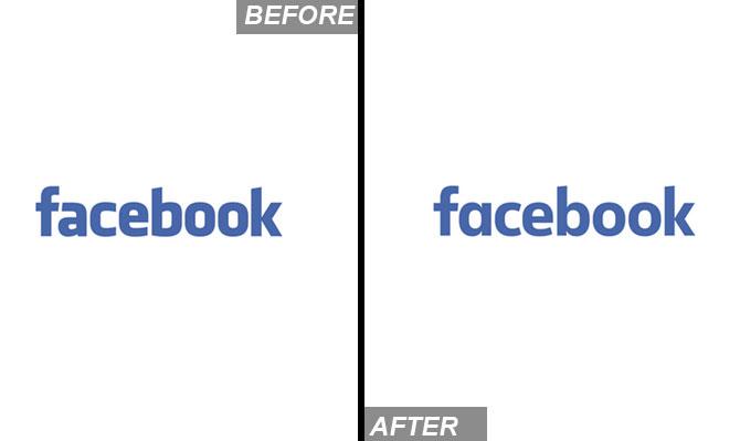 Old and new Facebook logos