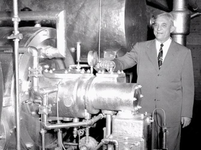 Willis Carrier poses next to his invention. Pic/YouTube