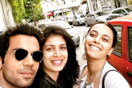 Rajkummar Rao, Tina Desai and Swara Bhaskar pose for a selfie