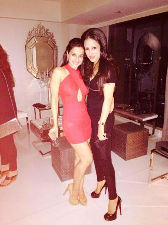 Ameesha Patel with a friend. Pic/Ameesha