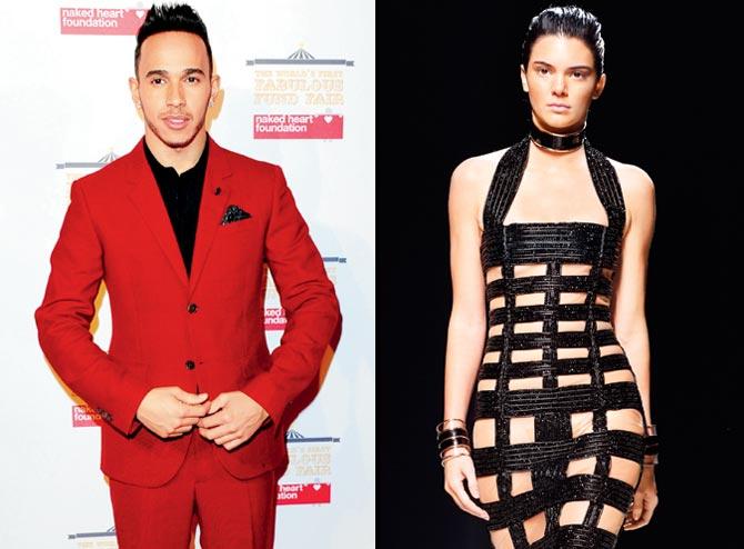Lewis Hamilton and Kendall Jenner. Pics/Getty Images