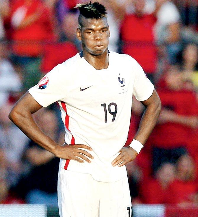 Paul Pogba reacts during the friendly against Albania. Pic/AFP