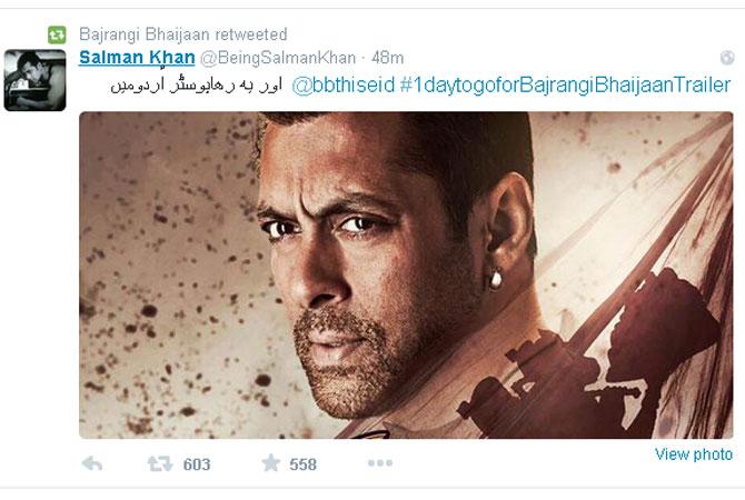 Salman Khan tweets in Urdu