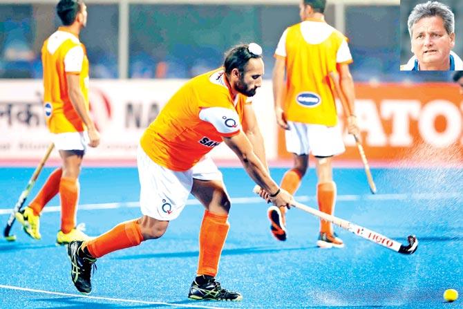 Indian skipper Sardar Singh during a training session recently. Inset: Paul van Ass