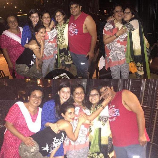 Priyanka Chopra with Mannara, her mother, brother Siddharth and other family members. Picture courtesy: Mannara
