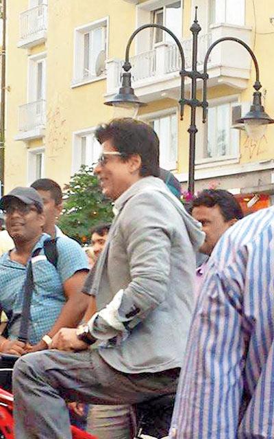 Shah Rukh Khan on the set of Dilwale in Bulgaria