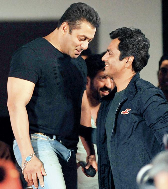 Salman Khan (left) with Nawazuddin Siddiqui 