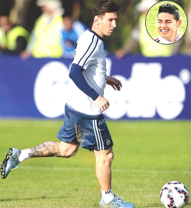 Argentina forward Lionel Messi during a training session in Chile