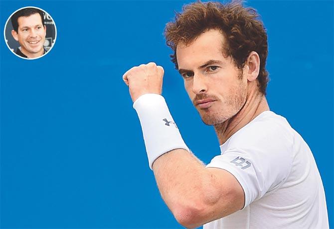 World No 3 tennis ace Andy Murray. INSET: Tim Henman. Pics/Getty Images