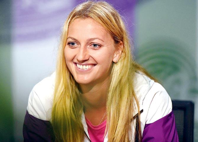 Petra Kvitova addresses the media in London yesterday