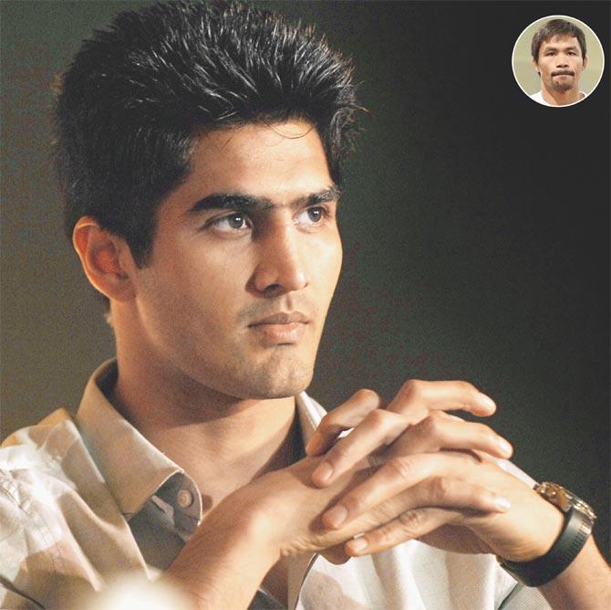 Vijender Singh and (inset) Manny Pacquiao