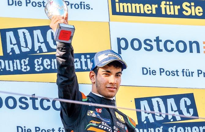 Jehan Darulvala with his trophy at the Red Bull Ring in Austria