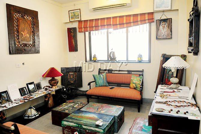Beyond The Canvas has been set up as a viewing room in a flat. Pics/Nimesh Dave