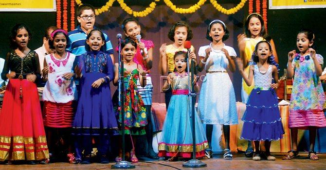 ANGEL VOICES: The under-10 group trained at Swarmaanas performs