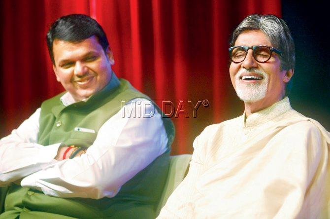 Amitabh Bachchan with Devendra Fadnavis