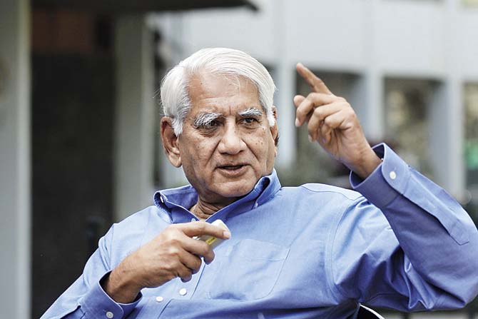 In this photograph taken on March 7, 2012, Indian architect Charles Correa gestures during an interview. Pic/AFP