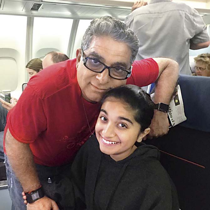 Deepak Chopra with granddaughter Tara