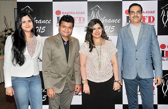 Disha Dhawan Tripathi, Aneel Murarka, Manali Jagtap and Vivek Dhawan at the Vibrance fashion show