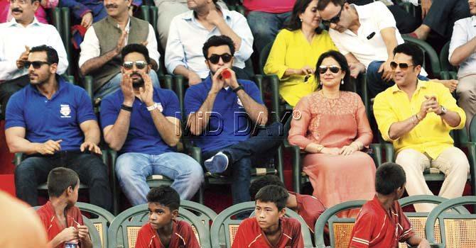 Abhishek Bachchan, Sachin Tendulkar, John Abraham, and Ranbir Kapoor