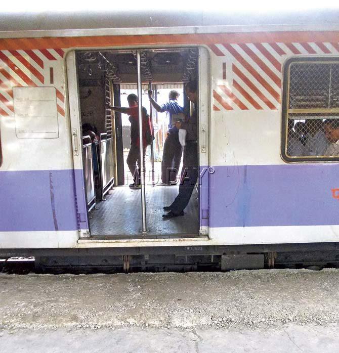 The platform-train distance is more near certain compartments on platform 1