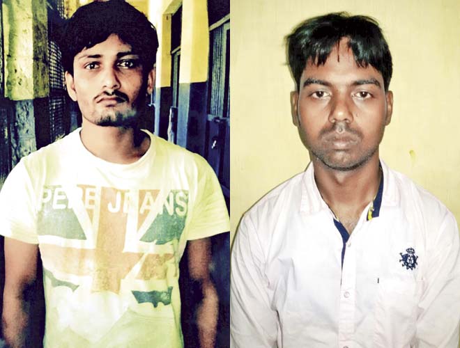 (Left) Sanjay Kumar Nishad (23) and Rakesh Jaiswar (28) allegedly committed the robbery at the house of Bhagyashree’s in-laws last year. The duo stole valuables worth R25 lakh from the residence after drugging the senior citizens. File pic