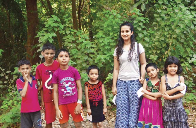 Shubhangi Salinkar with some of her young participants on a nature trail. Pics courtesy/Shubhangi Salinkar