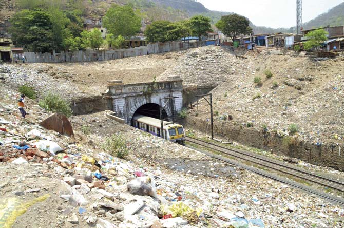 What could be a picturesque tunnel exit, is literally a wasteland instead. Pic/Shrikant Khuperkar