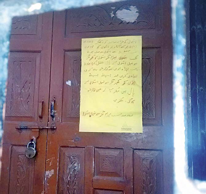 A notice greeted students on June 15, when the school was supposed to open after the summer vacations