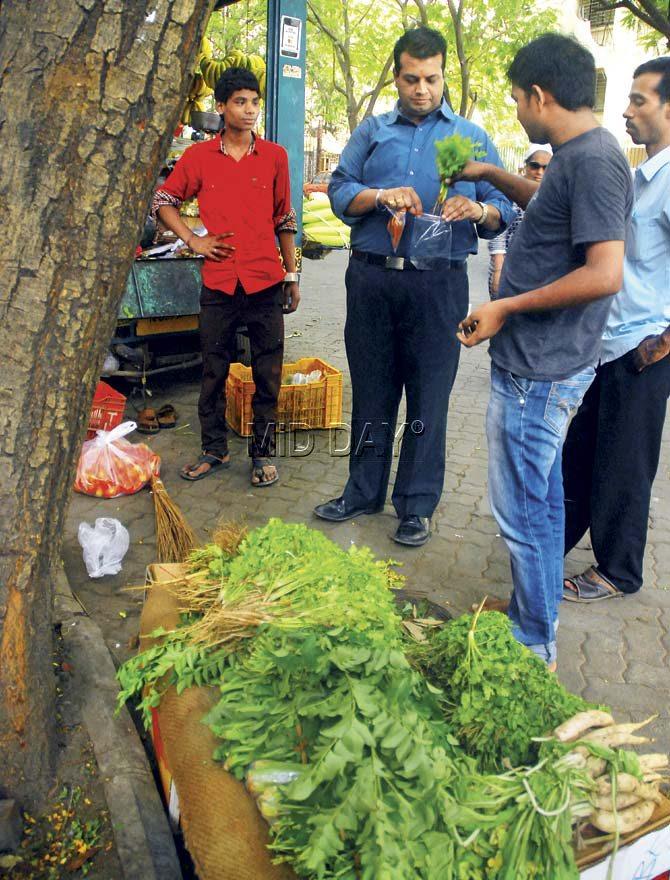 mid-day bought the vegetables from the local market and food grain from a kirana store. The samples were then sealed in airtight packets