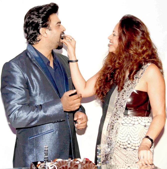 R Madhavan with his wife Sarita
