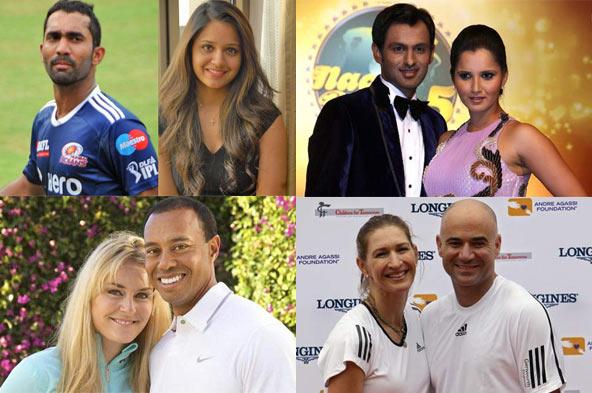 Dinesh Karthik, Dipika Pallikal, Shoaib Malik, Sania Mirza, Tiger Woods, Lindsey Vonn, Steffi Graf, Andre Agassi