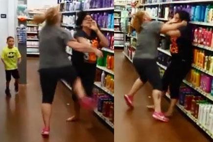 Two women fight in a store in Indiana