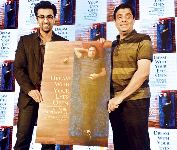 Ranbir Kapoor and Ronnie Screwvala at the book cover launch