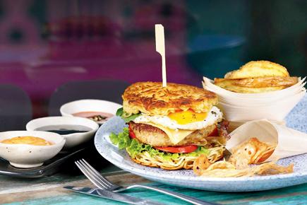 Try the Ramen Burger at this famous South Mumbai eatery