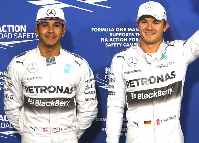 Lewis Hamilton and Nico Rosberg