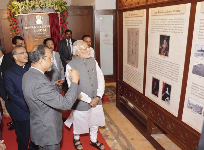 Rajan Jayakar (l) with Prime Minister Narendra Modi at the museum’s opening. Pics courtesy/Indian Art Studio