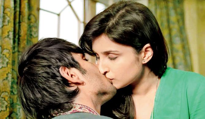 Sushant Singh Rajput’s 25 kisses with Parineeti Chopra (in pic) and Vaani Kapoor in Shuddh Desi Romance (2013) apparently enraged his girlfriend Ankita Lokhande