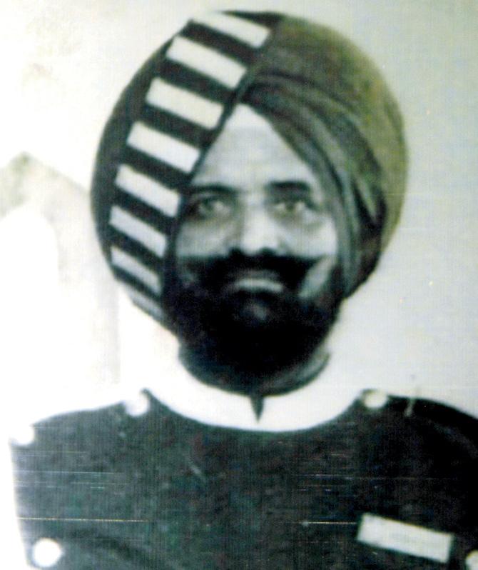 Nidan Singh, Jaswinder Singh’s father, in uniform at the Taj Mahal Palace, Mumbai