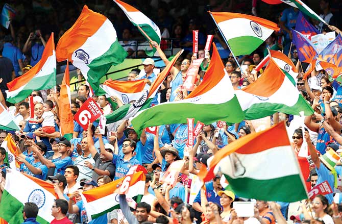 A large contingent of Indian fans at the India vs South Africa World Cup match in Melbourne last month. Pic/Getty Images