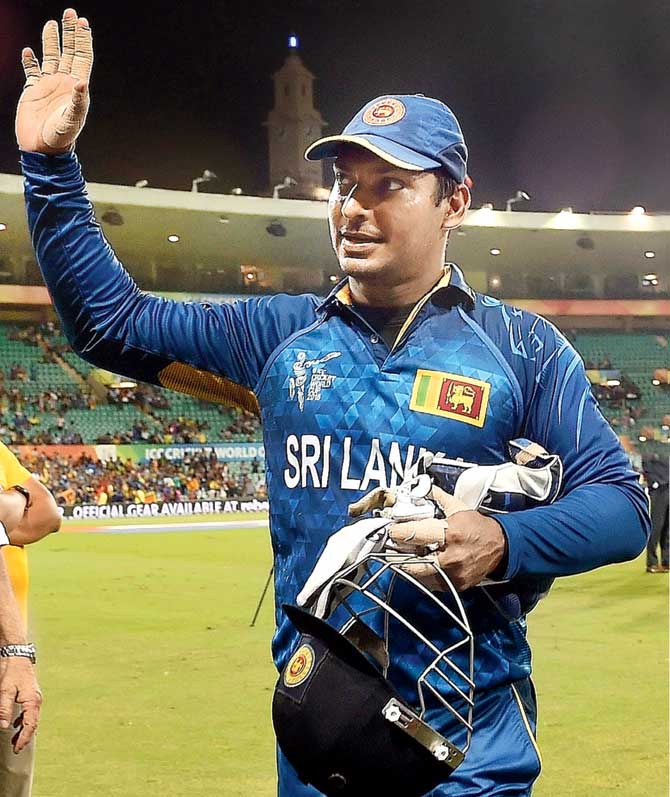Kumar Sangakkara acknowledges the crowd after his final ODI appearance at the SCG yesterday. Pic/AFP